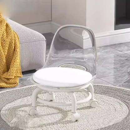 Minimalist Plastic Leather Rolling Chair