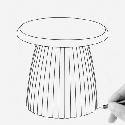 Contemporary Cone Lace Plastic Coffee Table — White