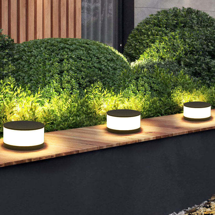 Solar Outdoor Round Column LED Post Landscape Light