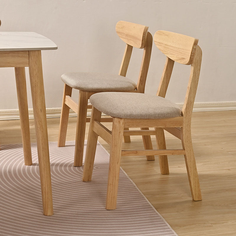 Minimalist Bent Wood Fabric Dining Chair
