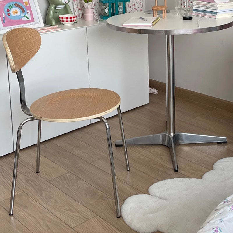 Nordic Wood Steel Round Dining Chair