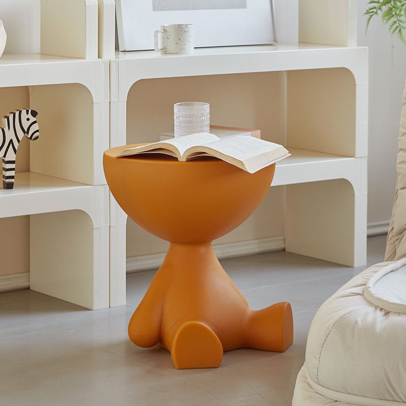 Gray minimalist flat round end & side tables