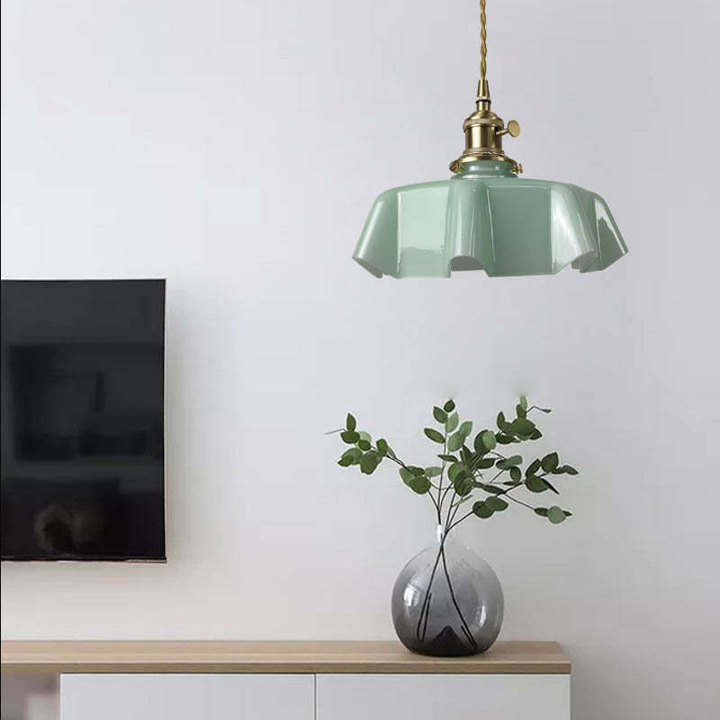 Japanese Cream Petal Glass Pendant Light