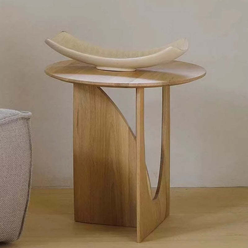 Japanese Round Wood Coffee Table