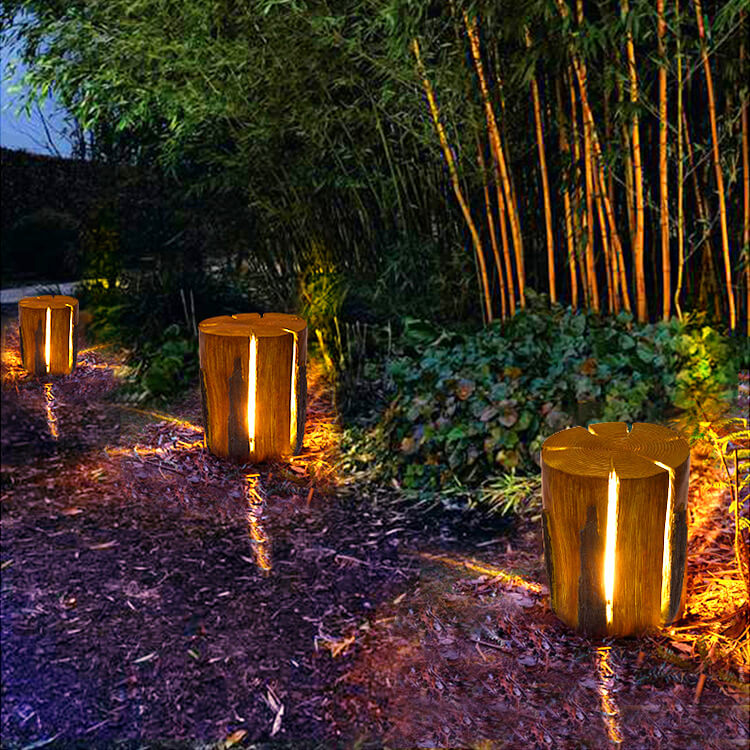 Faux Stump Resin LED Courtyard Lawn Landscape Light