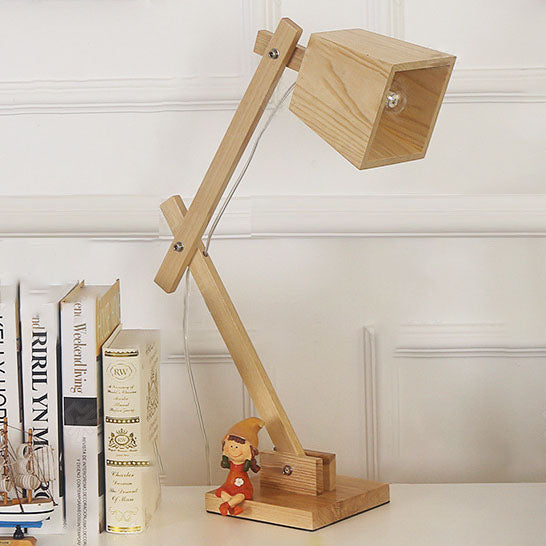 Japanese Solid Wood Trapezoidal Adjustable Lamp