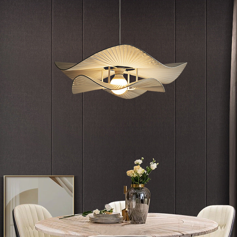 Minimalist Wave Round Iron Fabric Pendant Light