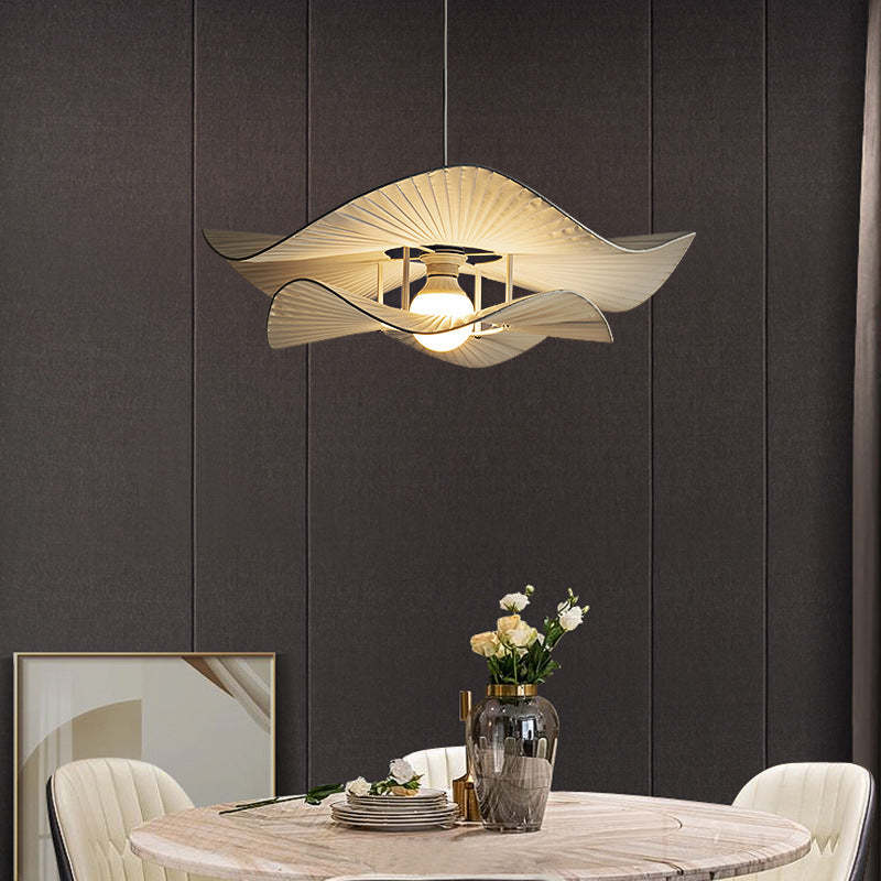 Minimalist Wave Round Iron Fabric Pendant Light