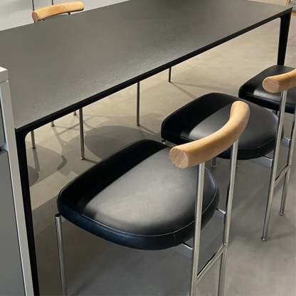 Nordic Half-Round Leather Metal Wood Dining Chair