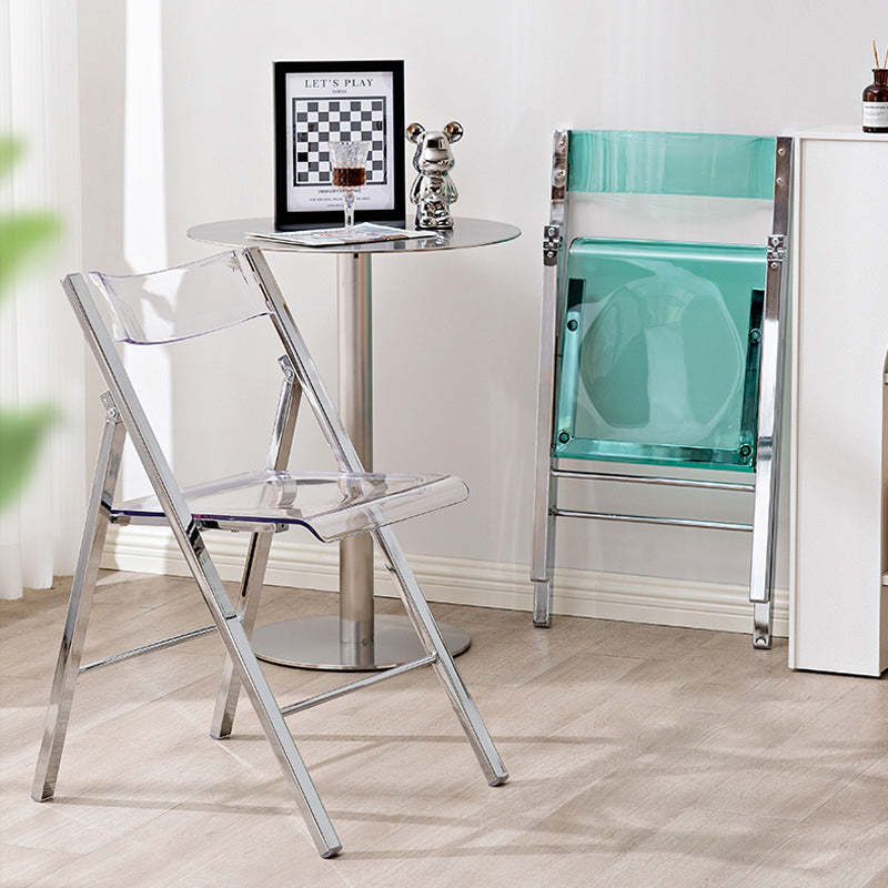 Nordic Acrylic Metal Foldable Dining Chair