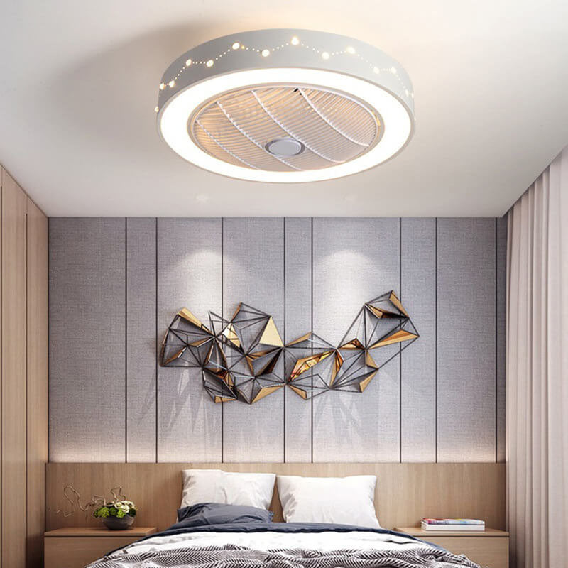 Nordic enclosed galaxy white acrylic ceiling fans — 220V-240V (UK/AU)