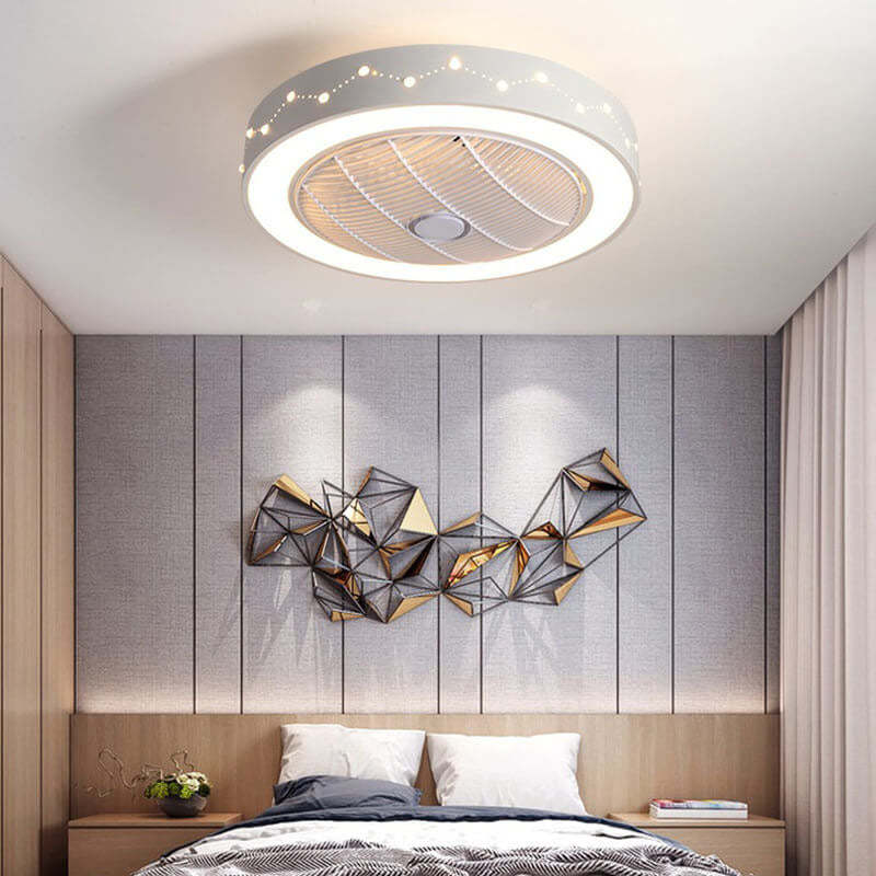 Nordic Galaxy Enclosed Flush Mount Ceiling Fan — 220V-240V For UK/AU