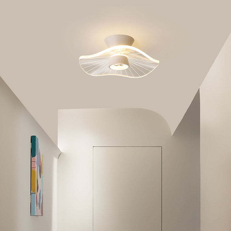 Round Rose Flower Iron Acrylic LED Flush Ceiling Light