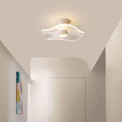 Round Rose Flower Iron Acrylic LED Flush Ceiling Light