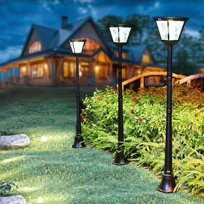 Chinese Solar Glass Cylinder LED Landscape Light — 30 White Lights (5000K) + 1 Warm Light (3000K) / 3.7V