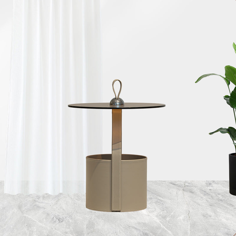 Minimalist Glass Cylinder Coffee Table