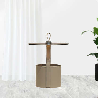 Minimalist Glass Cylinder Coffee Table