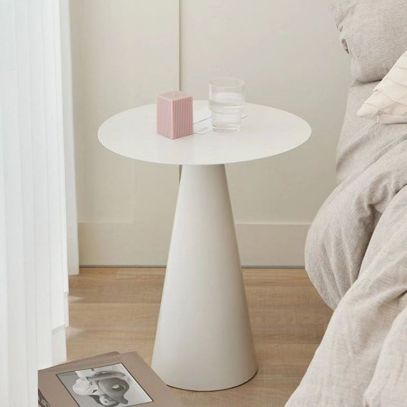 Minimalist Cone Base Iron Coffee Table — A / White