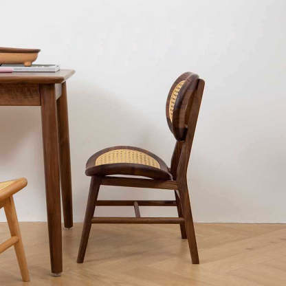 Japanese Rattan Woven Stackable Chair
