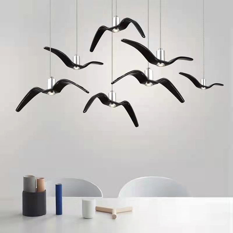 Nordic Wrought Iron Seagull LED Pendant Light
