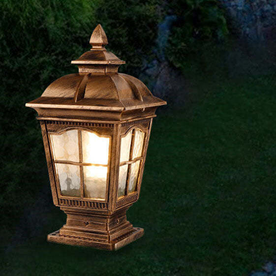 Industrial Aluminum Pagoda Rippled Glass Landscape Light