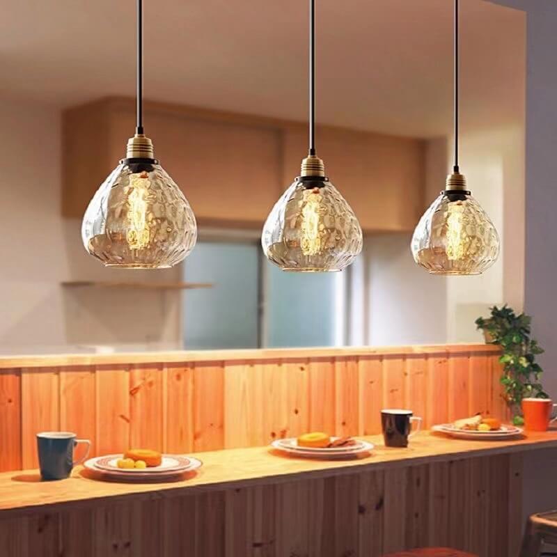 Nordic dome amber pendant lighting in glass — 220V-240V (UK/AU)