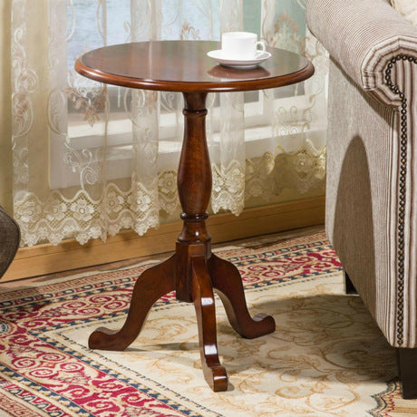 European Wood Tripod End Table