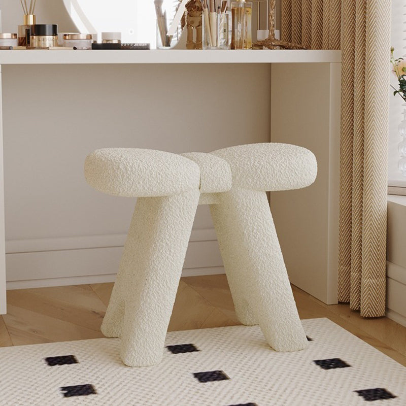 Scandinavian Lambswool Butterfly Vanity Stool — Brown