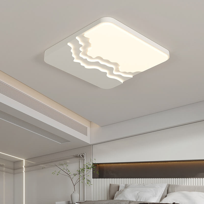Minimalist Acrylic Wave LED Flush Mount Light