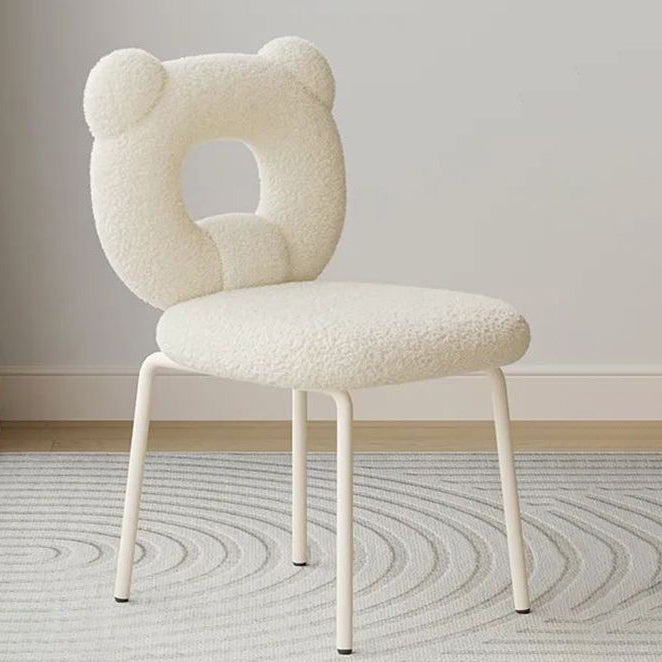 Minimalist Bear Lambswool Fabric Vanity Stool