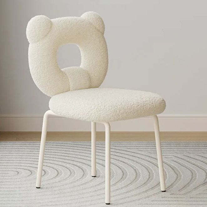 Minimalist Bear Lambswool Fabric Vanity Stool