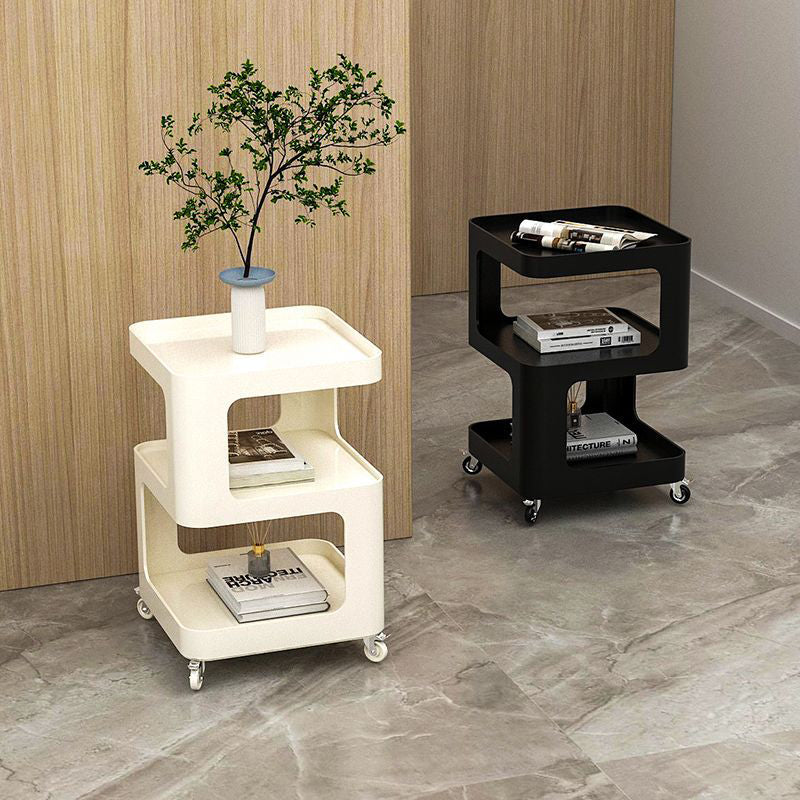 Contemporary Iron 3-Tier Movable Side Table