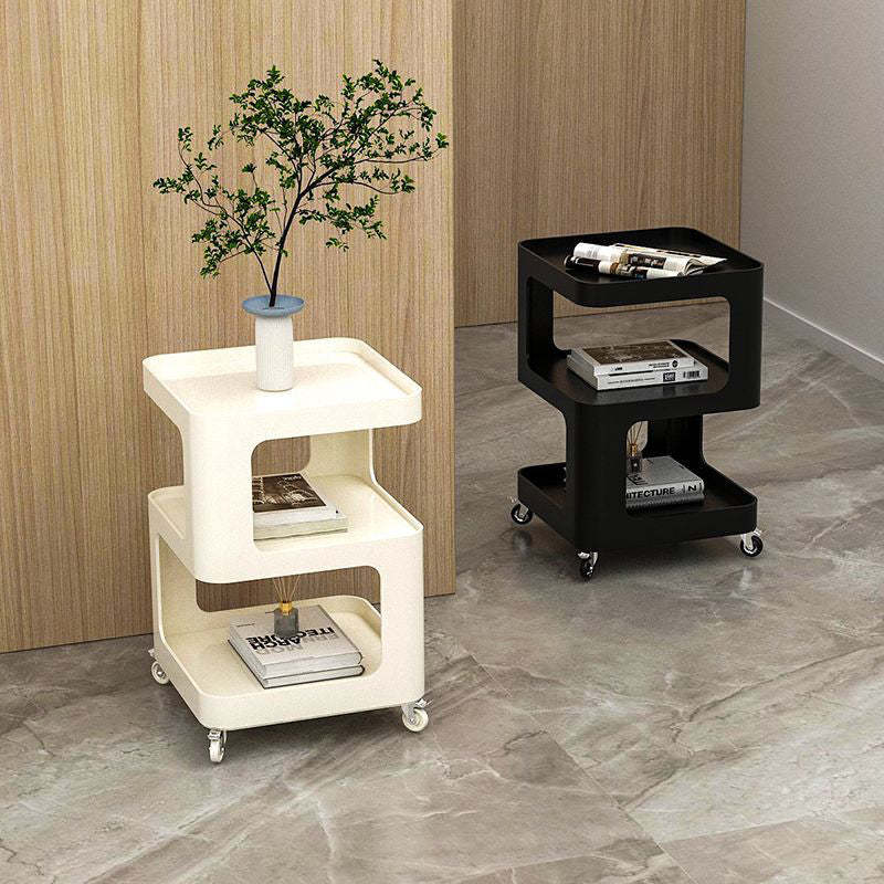 Contemporary Iron 3-Tier Movable Side Table