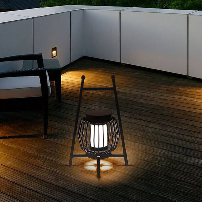 Solar Modern Cage Outdoor Landscape Light