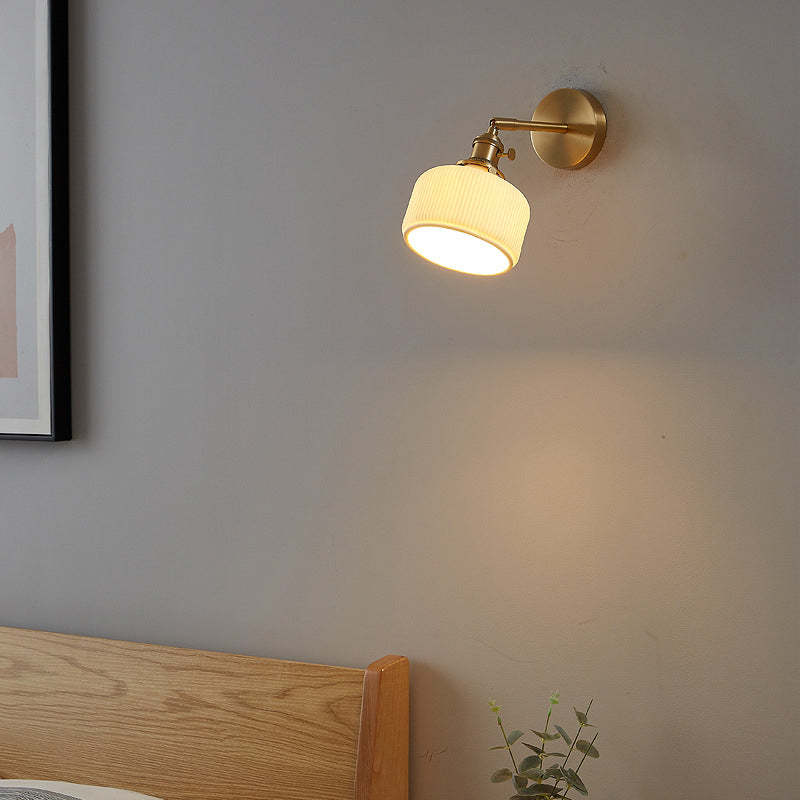 Minimalist Striped Ceramic Jar Sconce