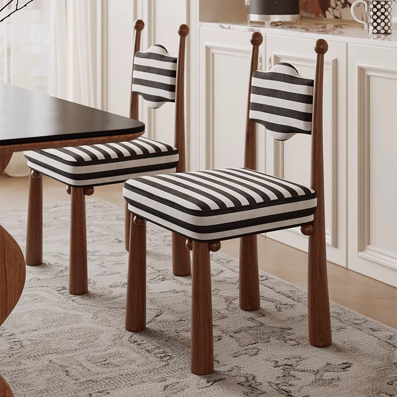 Traditional ash zebra-print wood fabric wood dining chairs & benches