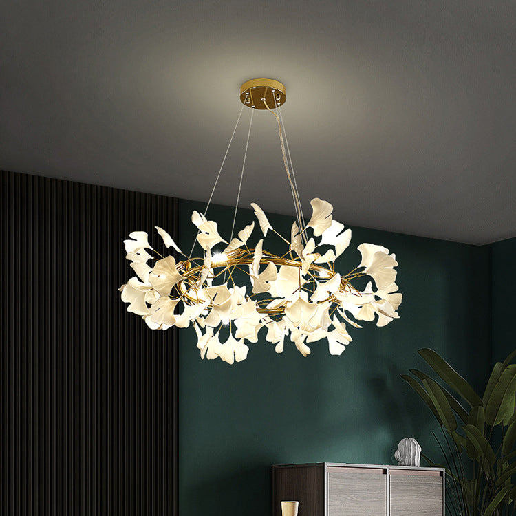 Nordic Iron Acrylic Ginkgo Chandelier