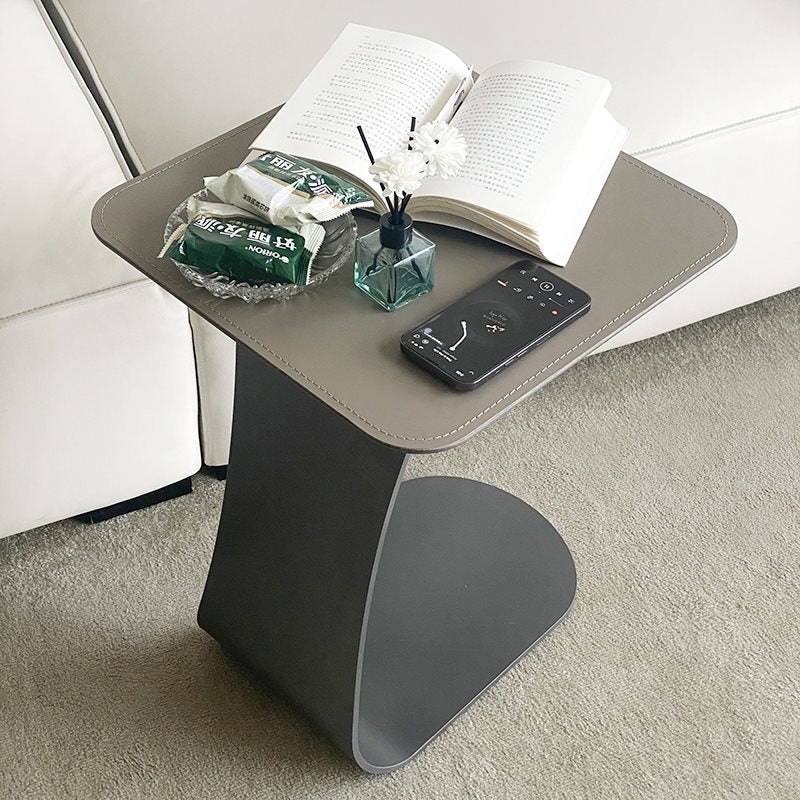Creative end c-shape black end & side tables in leather steel
