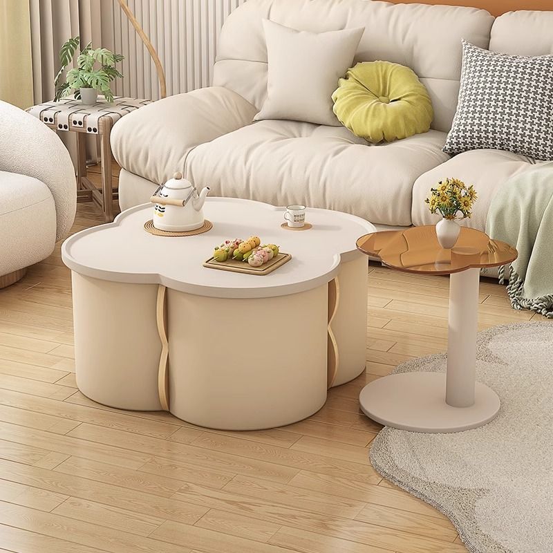 Nordic Flower Shape Engineered Wood Wood Coffee Table