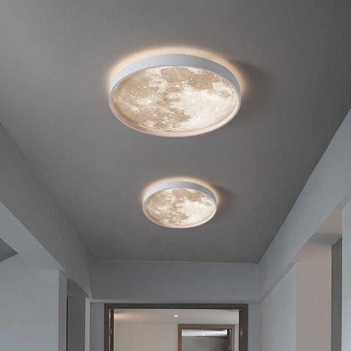 Nordic Moon Round LED Flush Mount Light