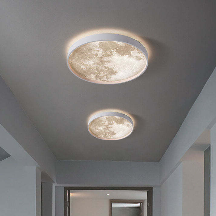 Nordic Moon Round LED Flush Mount Light