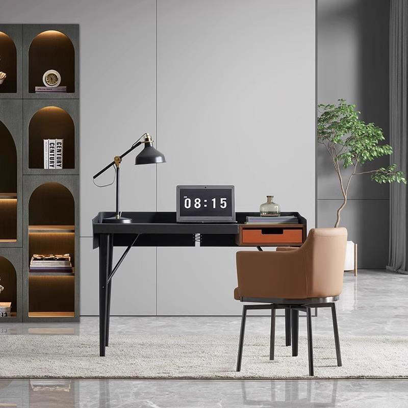 Minimalist Upholstered Leather Metal Dining Chair