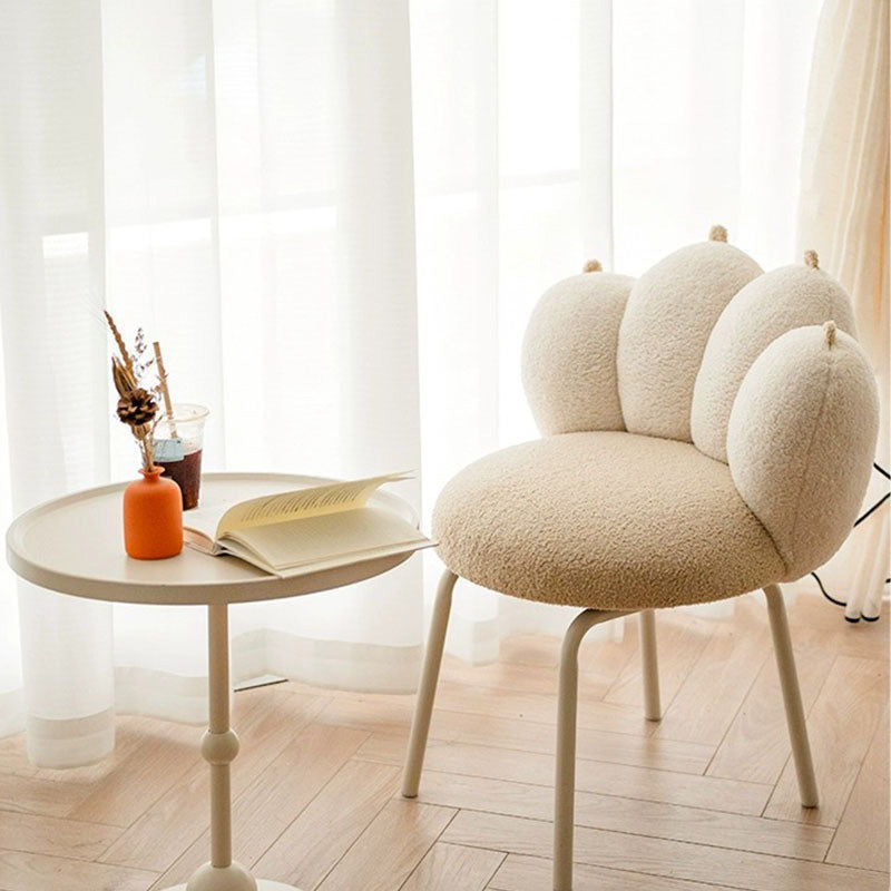 Creative paw lambswool vanity stools in metal