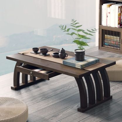 Chinese Rectangular Bamboo Fiberboard Coffee Table — Brown