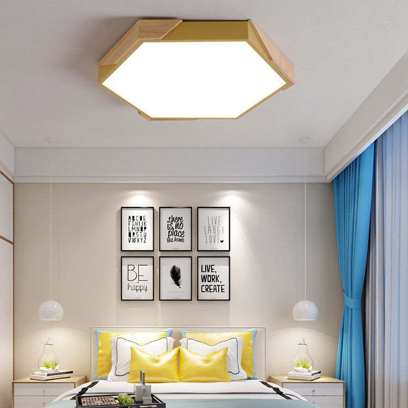 Scandinavian Hexagonal Macaron Flush Mount Light