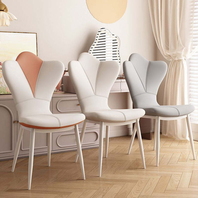 Petal Leather Upholstered Vanity Stool