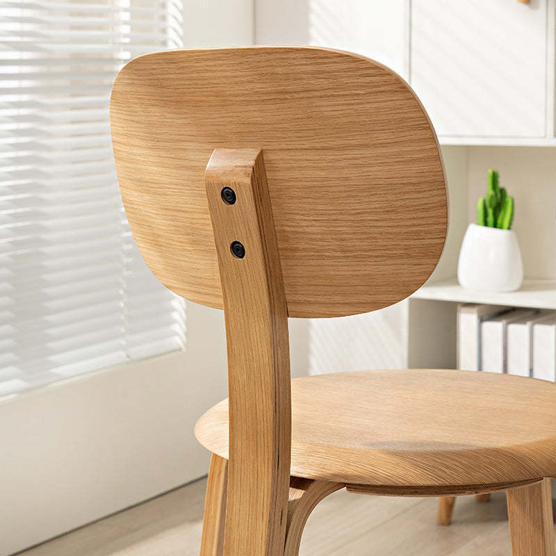 Minimalist Round Cushion Wood Dining Chair
