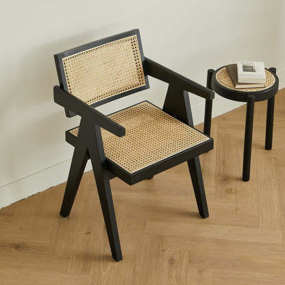Minimalist Wood Rattan Dining Chair