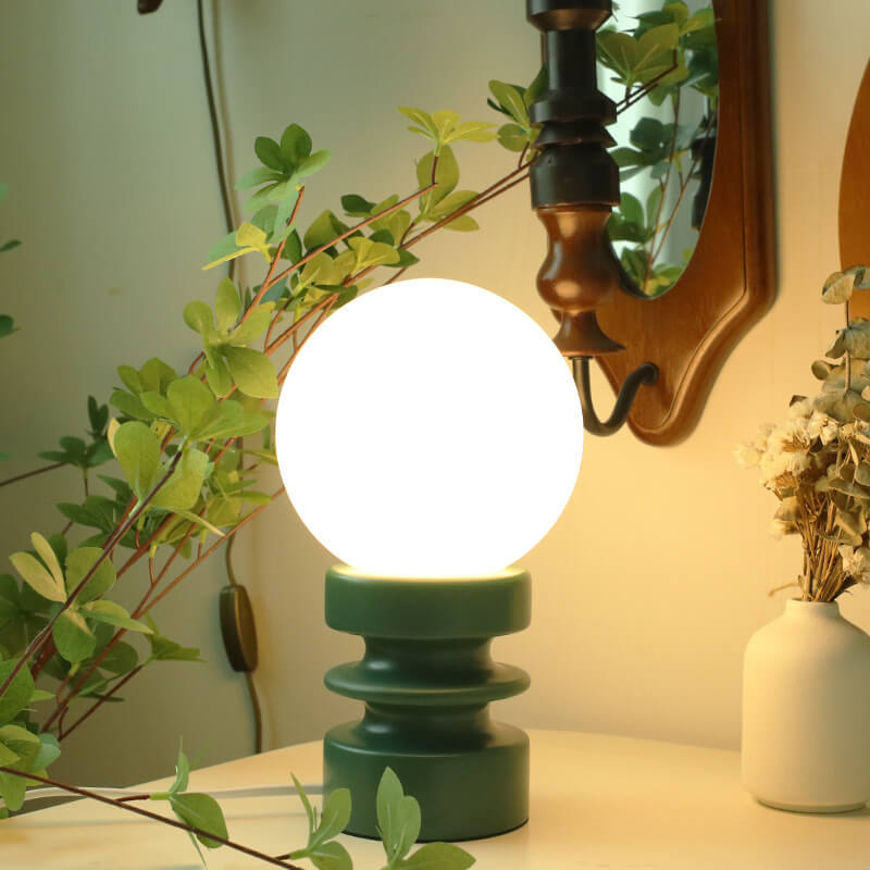 Vintage Orange Solid Glass Table Lamp