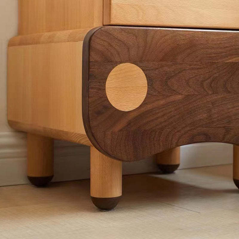 Kids Bear Wood 1-Drawer Nightstand